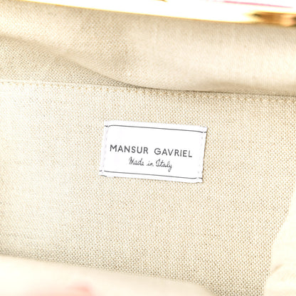 Mansur Gavriel Canvas Check Elegant Top Handle Bag Flamma 8 of 9