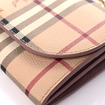 Burberry Haymarket Check Henley Wallet On Chain Dusty Pink 14 of 15