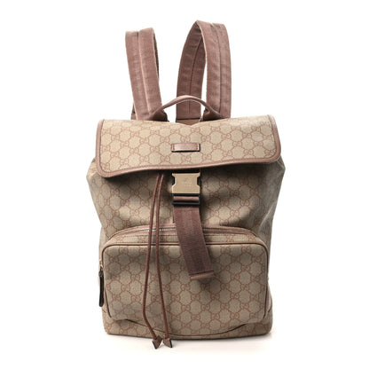 Gucci GG Supreme Monogram Medium Single Buckle Rucksack Backpack Beige 1 of 10