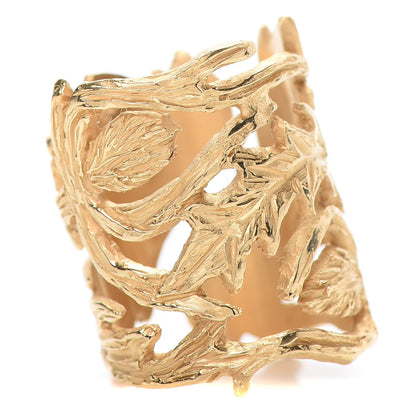 Christian Dior Metal Leaves Ring 5.5 Gold 1 of 6
