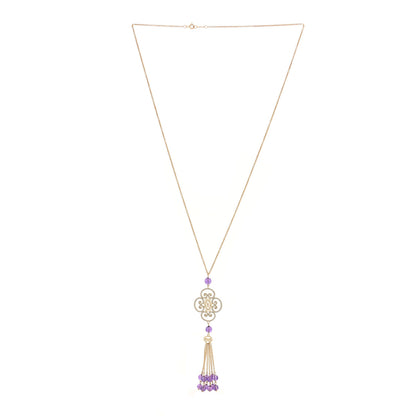 Tiffany 18K Yellow Gold Diamond Amethyst Paloma Picasso Goldoni Tassel Pendant Necklace 3 of 5