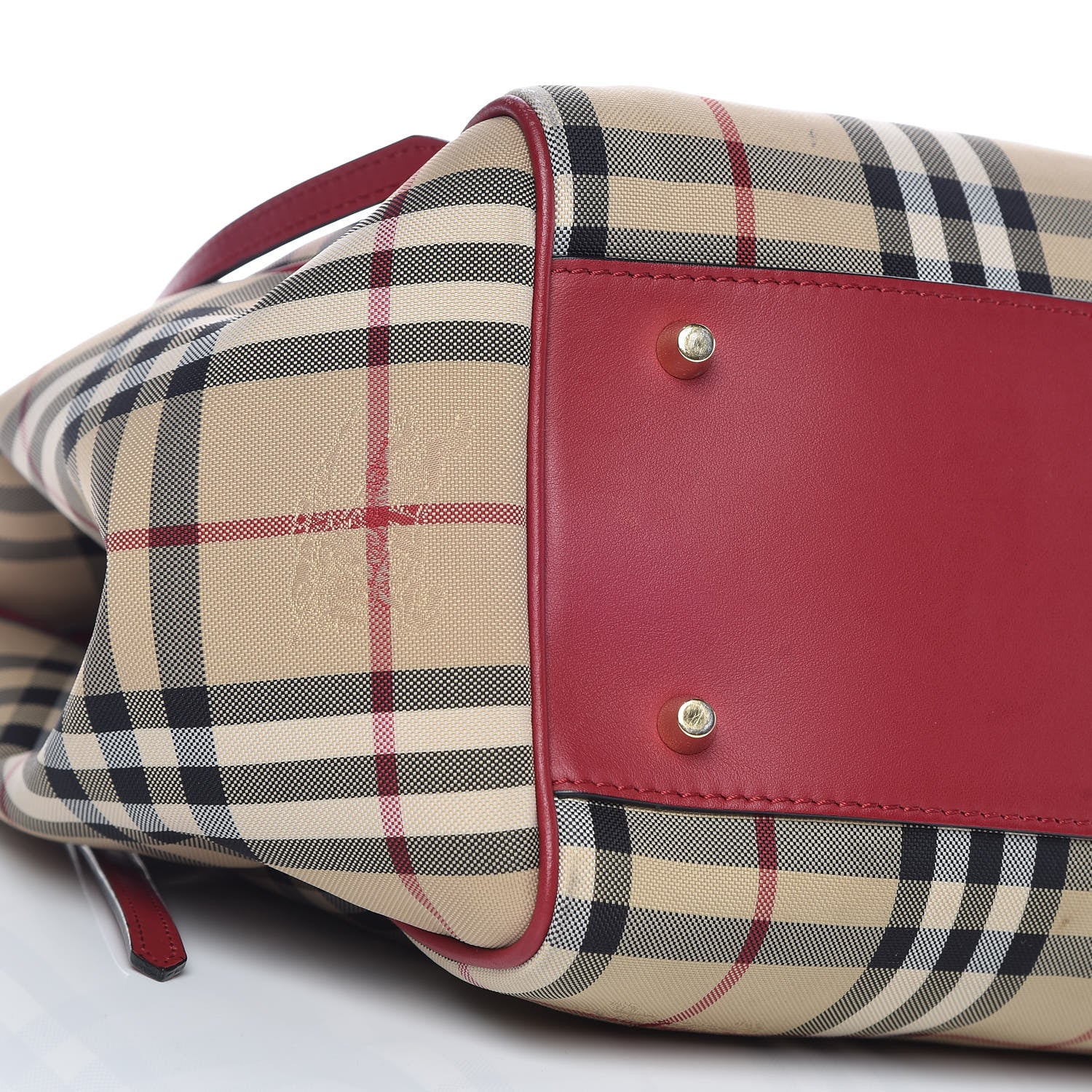Burberry Horseferry Check Small Canterbury Tote Honey Parade Red 8 of 11