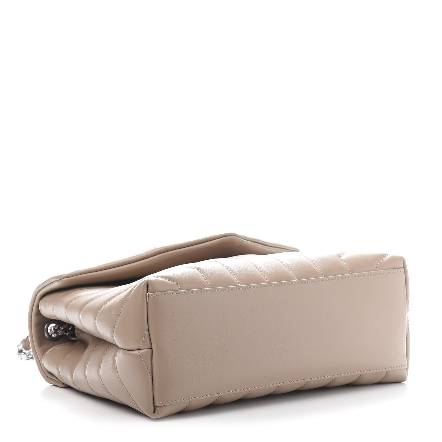 Calfskin Y Quilted Monogram Small Loulou Chain Satchel Nude Powder