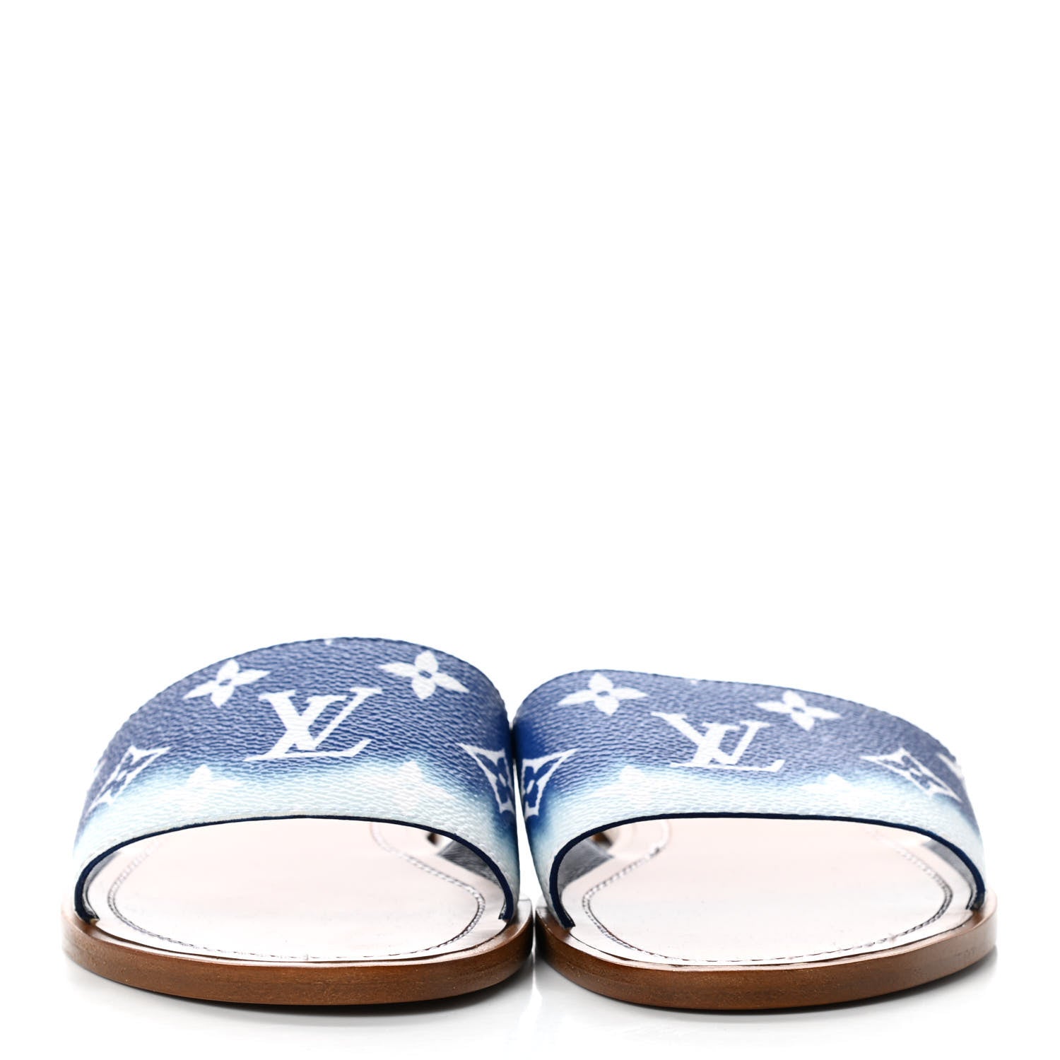 Louis Vuitton Monogram Escale Lock It Flat Mule 38 Blue 3 of 8
