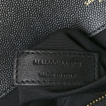 Saint Laurent Grain De Poudre Textured Mixed Matelasse Large Triquilt Monogram Satchel Black 5 of 8