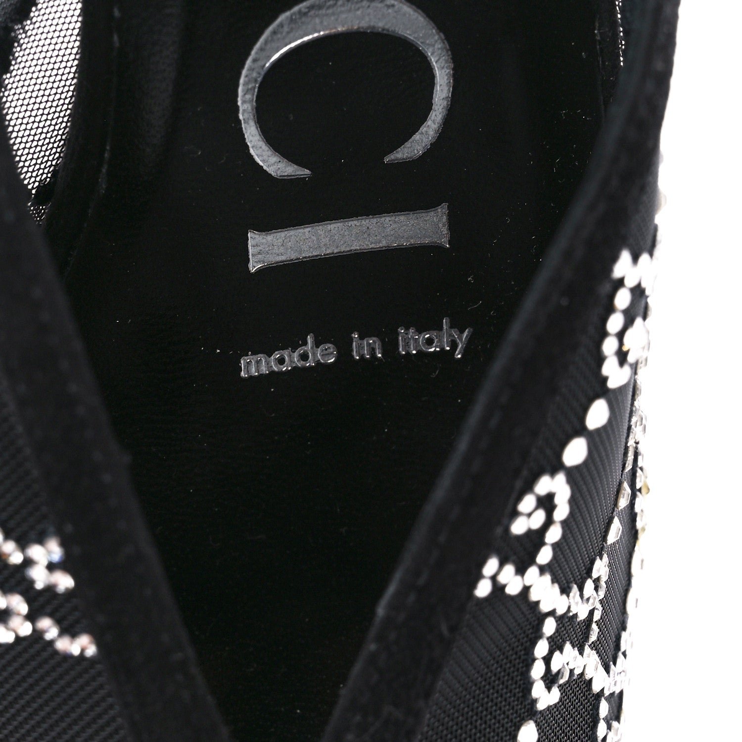 Gucci Tela Retino Kid Scamosciato Crystal GG Monogram Square G 95mm Slide Sandals 36.5 Black 9 of 10