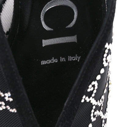Gucci Tela Retino Kid Scamosciato Crystal GG Monogram Square G 95mm Slide Sandals 36.5 Black 9 of 10