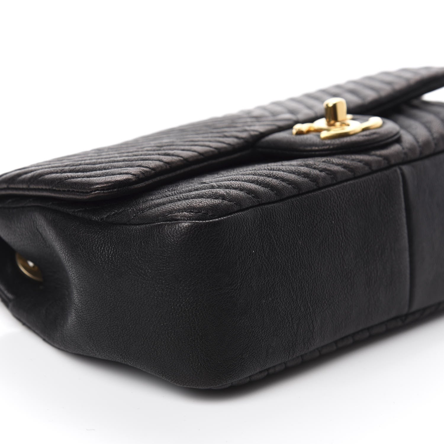 Chanel Calfskin Surpique Chevron Small Flap Black 6 of 11