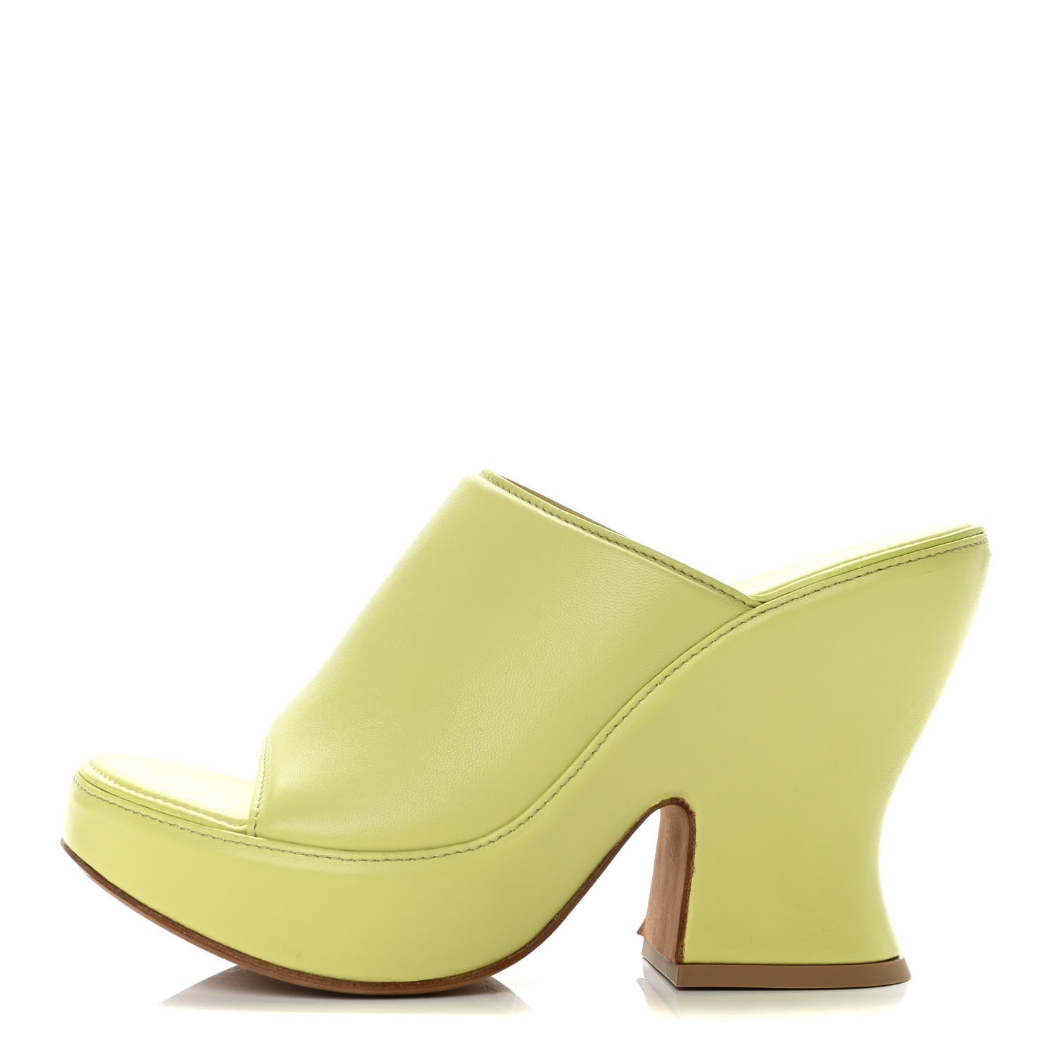 Bottega Veneta Nappa Slide Platform 115 Wedge Sandals 37 Seagrass 1 of 7