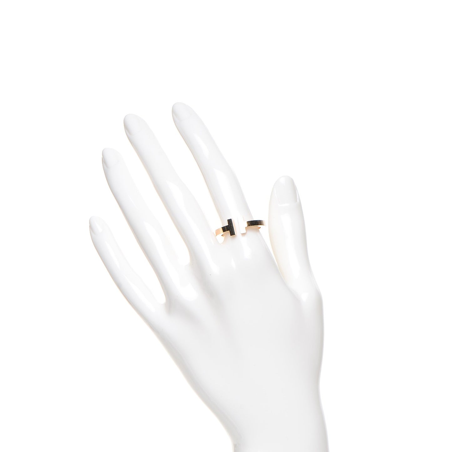 18K Rose Gold T Square Ring 8.25