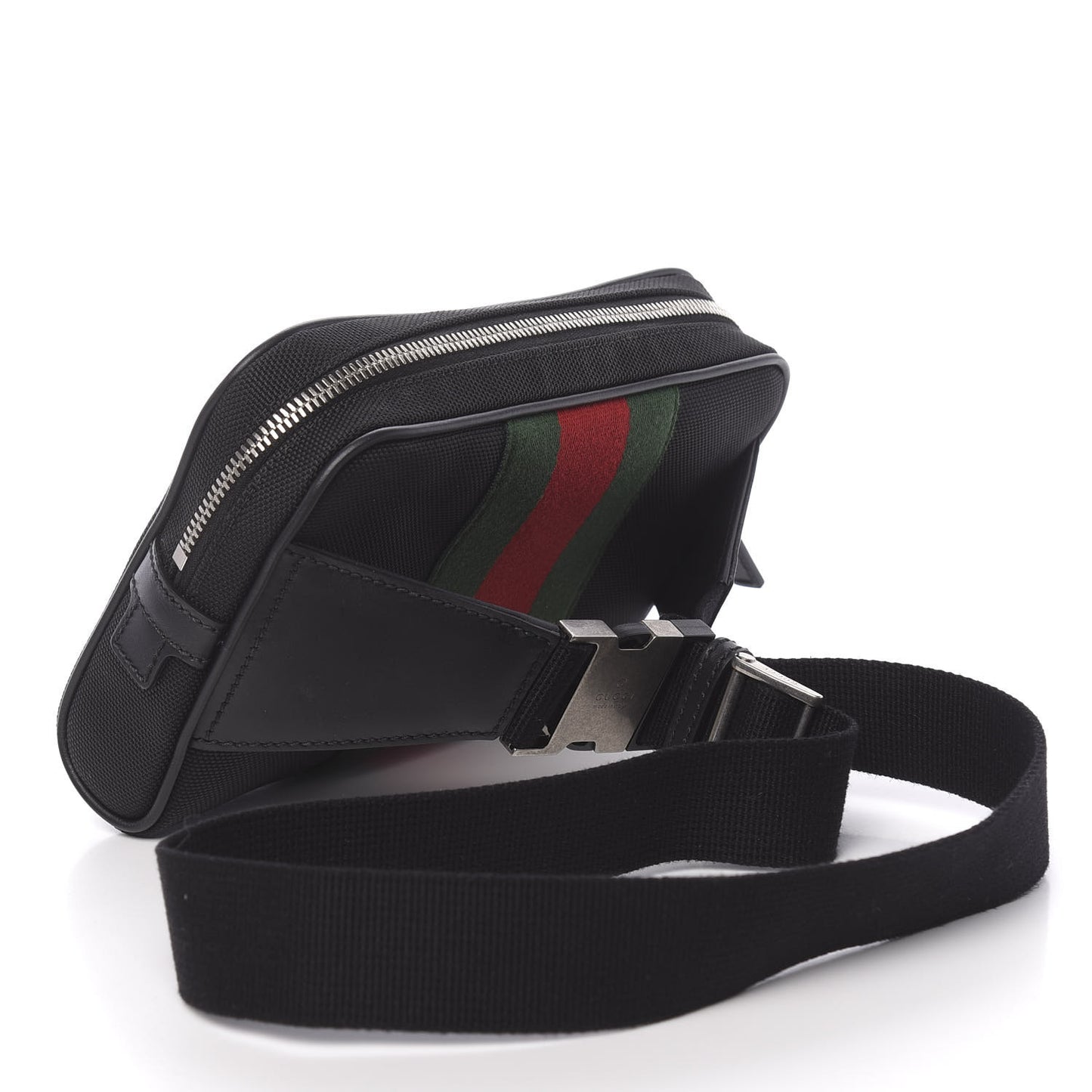 Canvas Web Slim Belt Bag Black