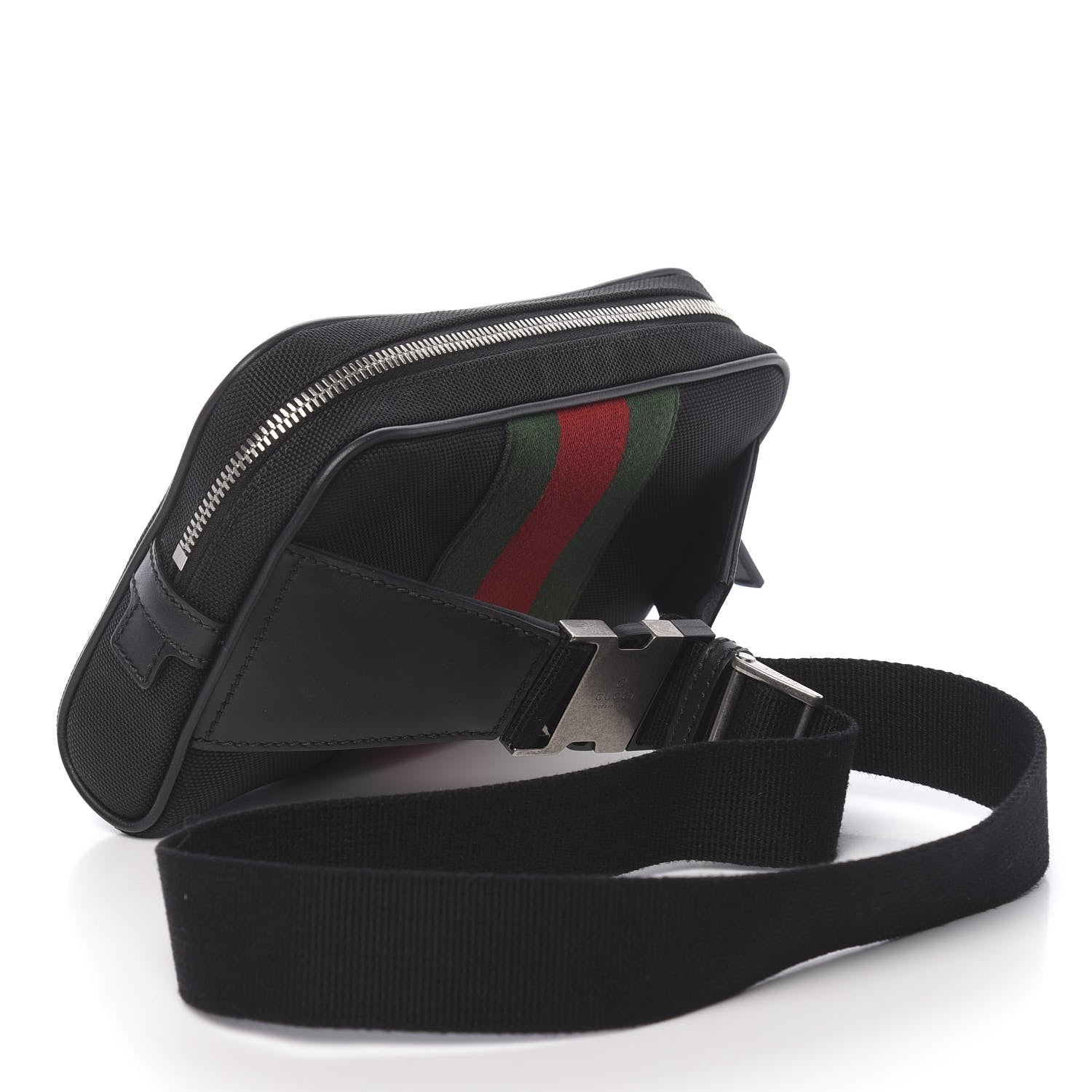Gucci Canvas Web Slim Belt Bag Black 3 of 11