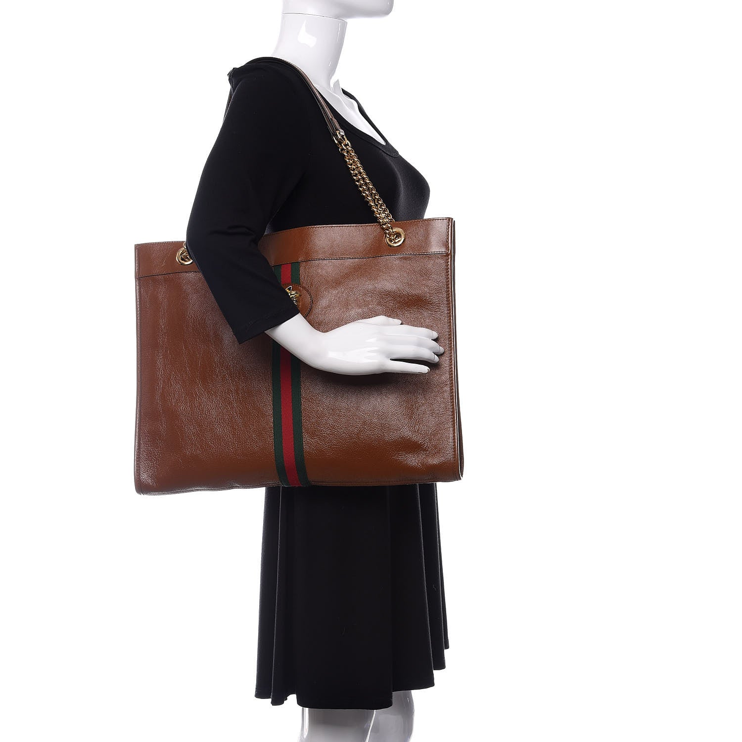 Gucci Calfskin Large Rajah Chain Tote Cuir 2 of 11