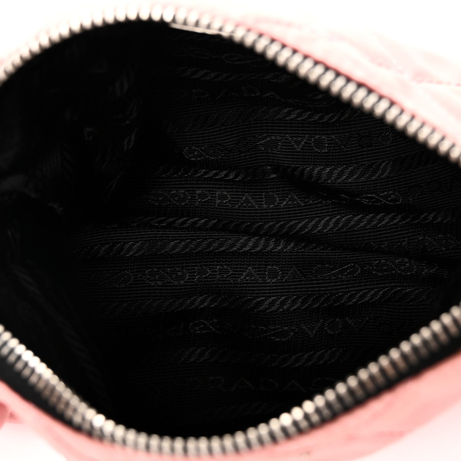 Prada Tessuto Nylon Saffiano Impunturato Quilted Barrel Pochette Pink Black 5 of 9