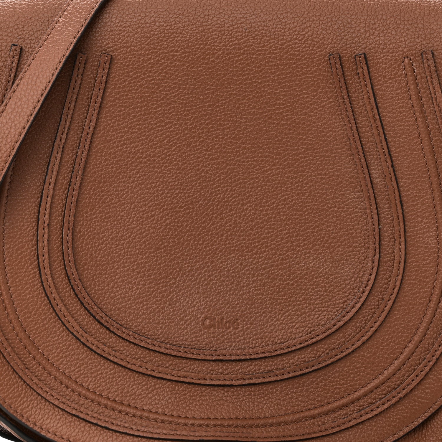 Chloe Calfskin Medium Marcie Round Crossbody Bag Tan 7 of 9