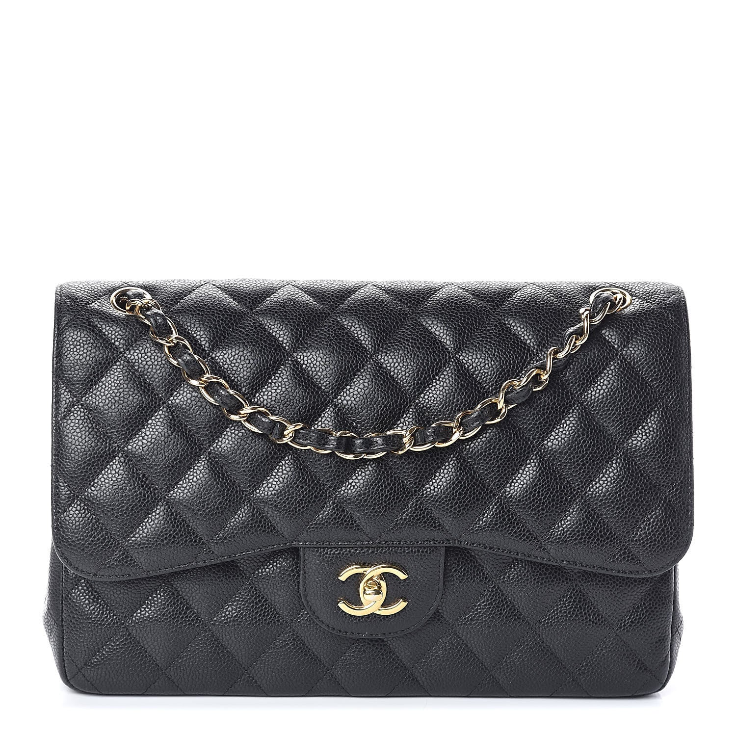 Chanel Caviar Quilted Jumbo Double Flap Black 1 of 10