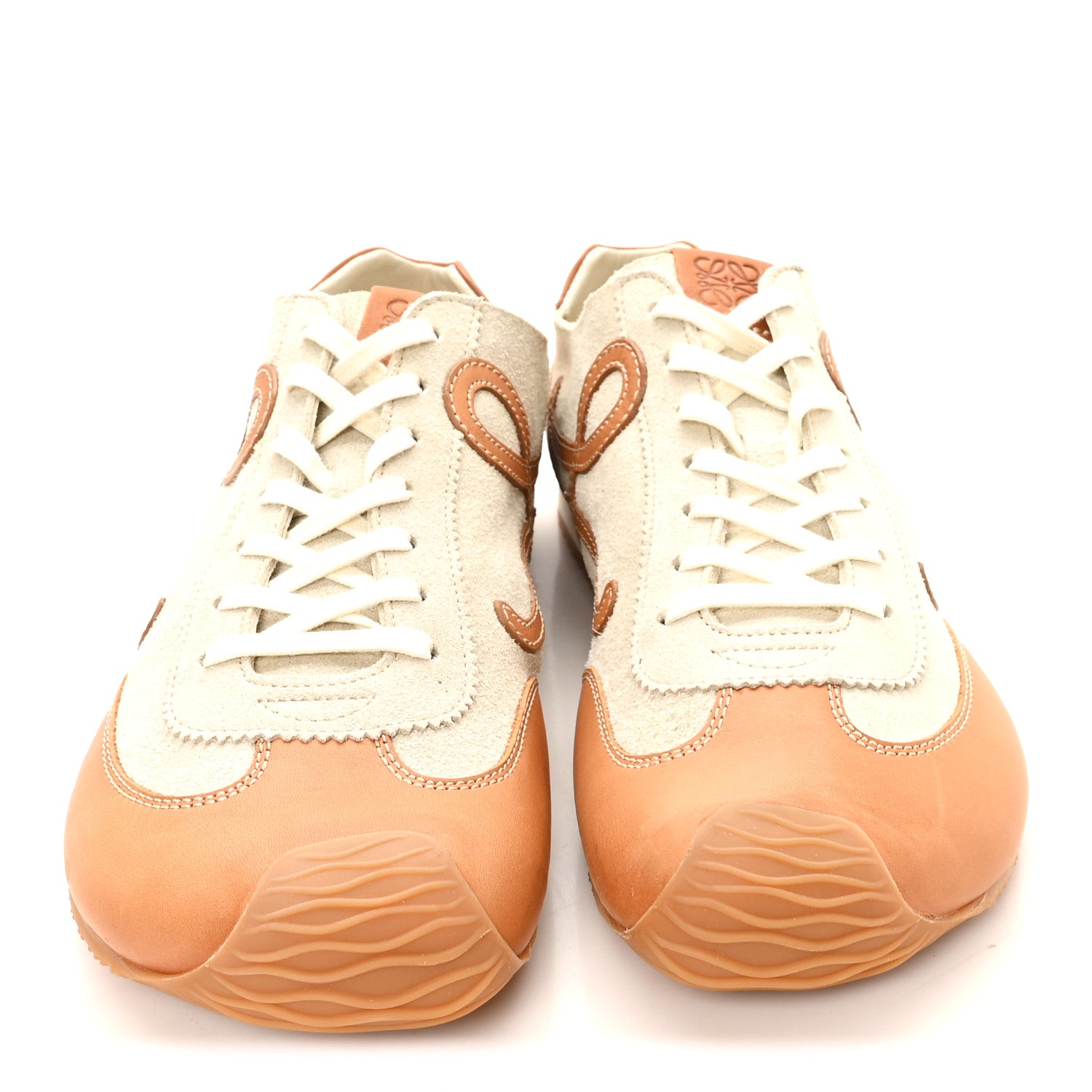 Loewe Deerskin Calfskin Mens Ballet Runners 2.0 Sneakers  44 Soft White Tan 3 of 8