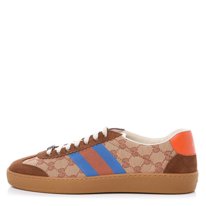 Gucci GG Monogram Suede Web Mens G74 Sneakers 9 Beige Ruggine Cuir 1 of 10