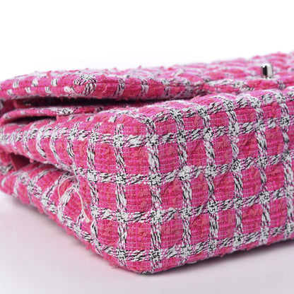 Chanel Tweed Quilted Jumbo Double Flap Hot Pink 5 of 9