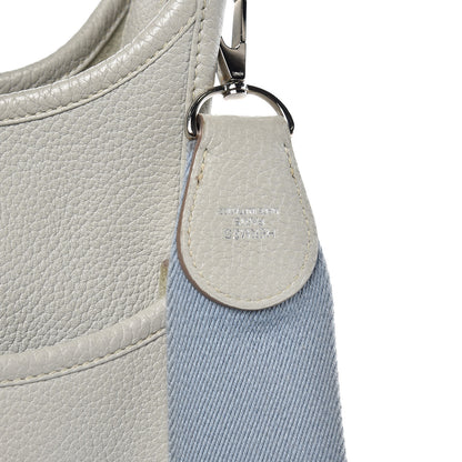 Hermes Taurillon Clemence Evelyne III PM Gris Perle Bleu Lin 9 of 12