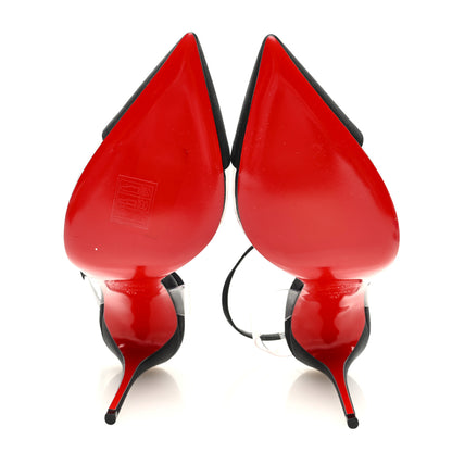 Christian Louboutin Satin PVC Crystal Nosy 100 Pumps 40 Black 5 of 8