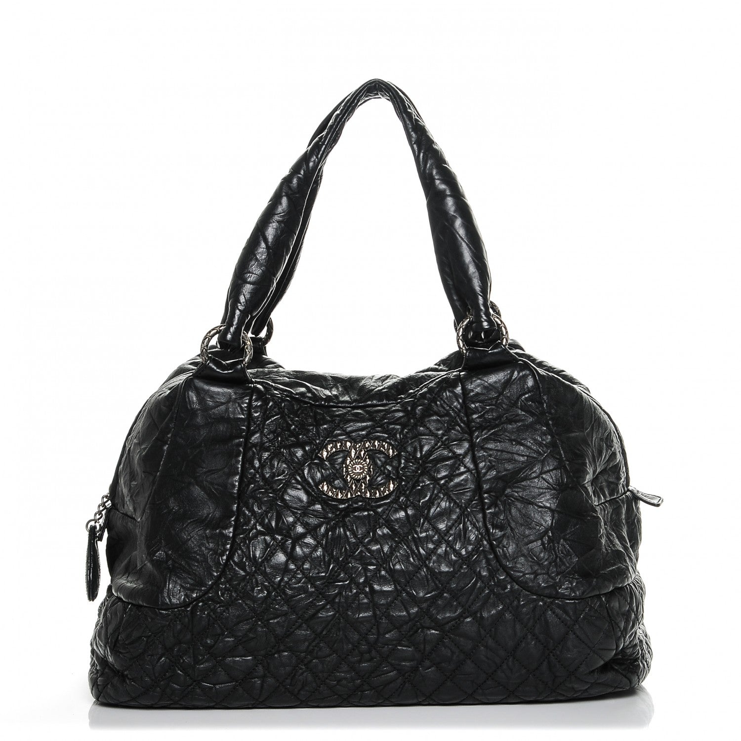 Chanel Aged Calfskin Coco Rider Bowling Bag Black 1 of 8