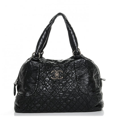 Chanel Aged Calfskin Coco Rider Bowling Bag Black 1 of 8