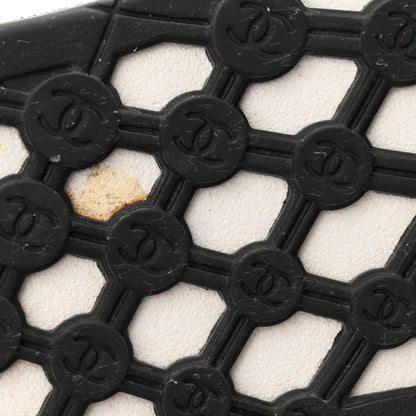 Chanel Calfskin Mesh Lycra Suede Womens Logo Sneakers 38.5 White 9 of 10