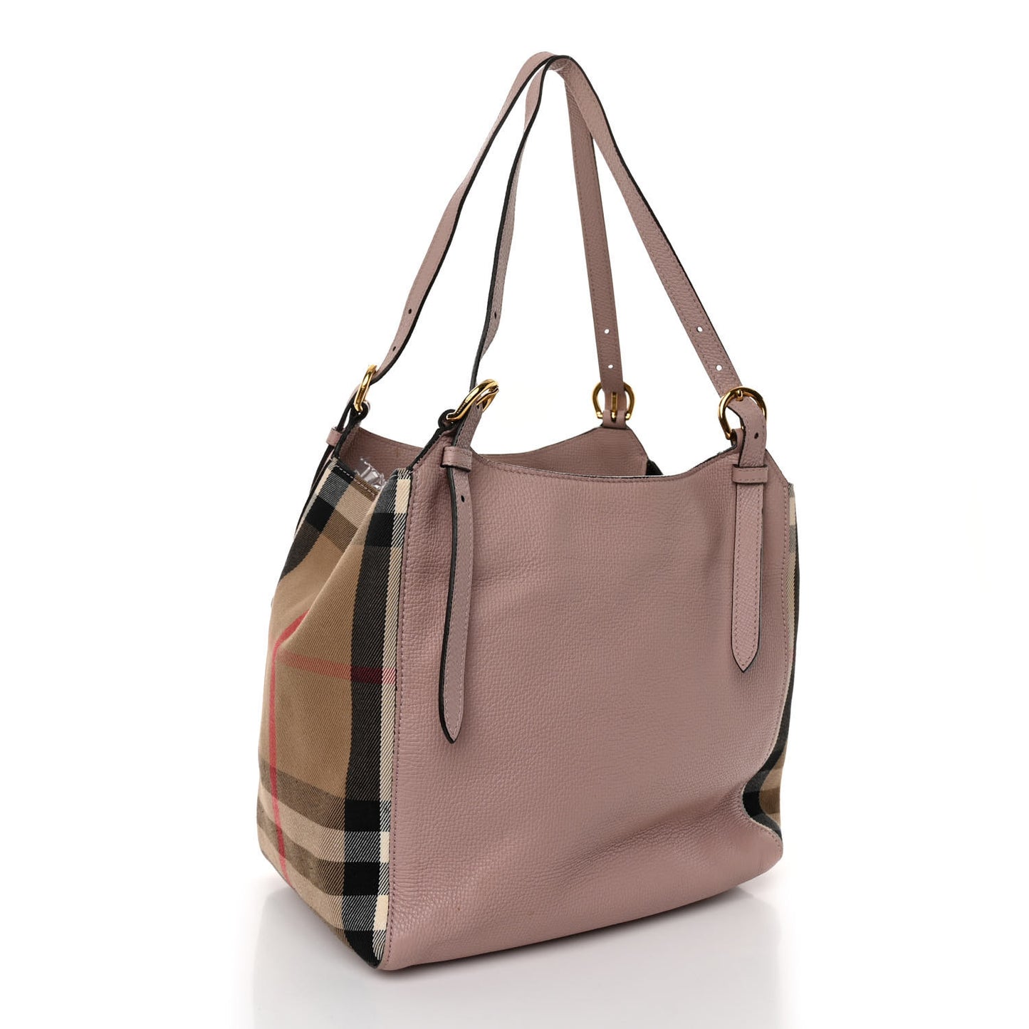 Grainy Calfskin House Check Small Canterbury Tote Pale Orchid