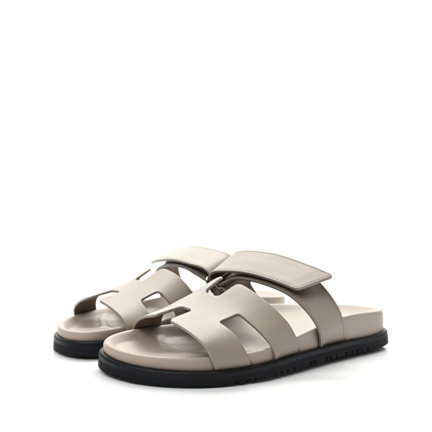 Hermes Calfskin Womens Chypre Sandals 38 Beige Mastic 3 of 9