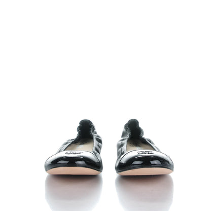 Chanel Lambskin Patent CC Elastic Cap Toe Ballerina Flats 42 Black 2 of 7