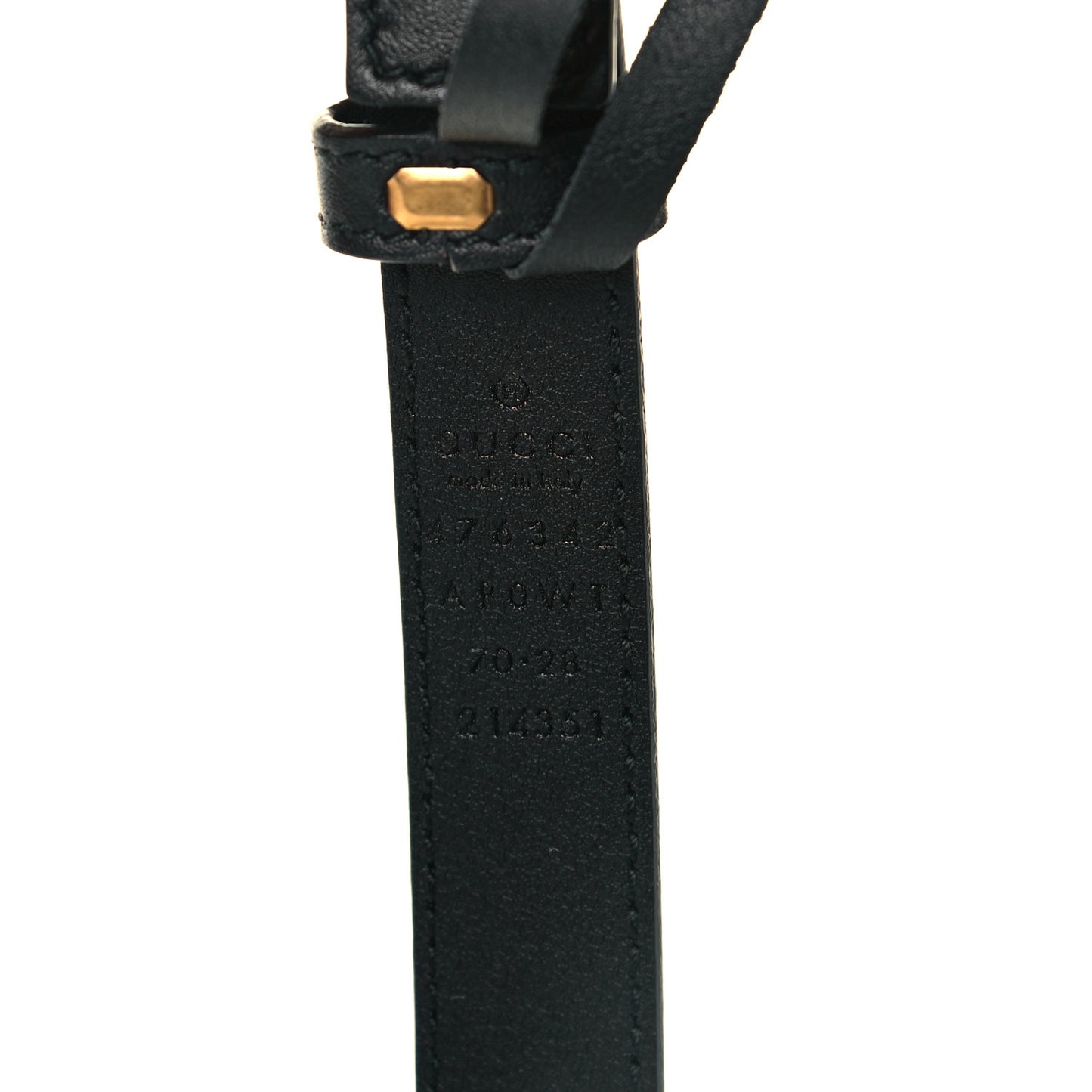 Calfskin Pearl Double G 20mm Belt 70 28 Black Cream