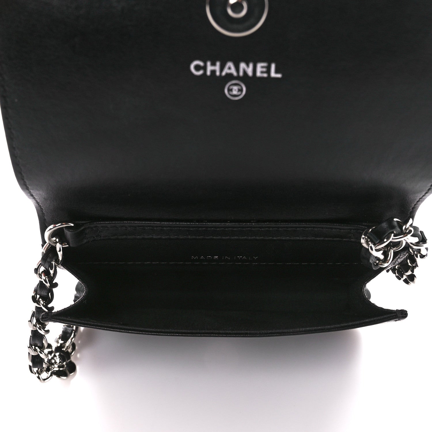 Chanel Caviar Camellia Embossed Chain Belt Bag Black 4 of 11
