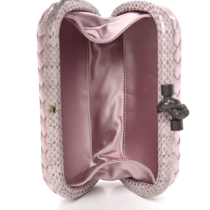 Bottega Veneta Satin Intreccio Impero Ayers Knot Clutch Lilac 5 of 10