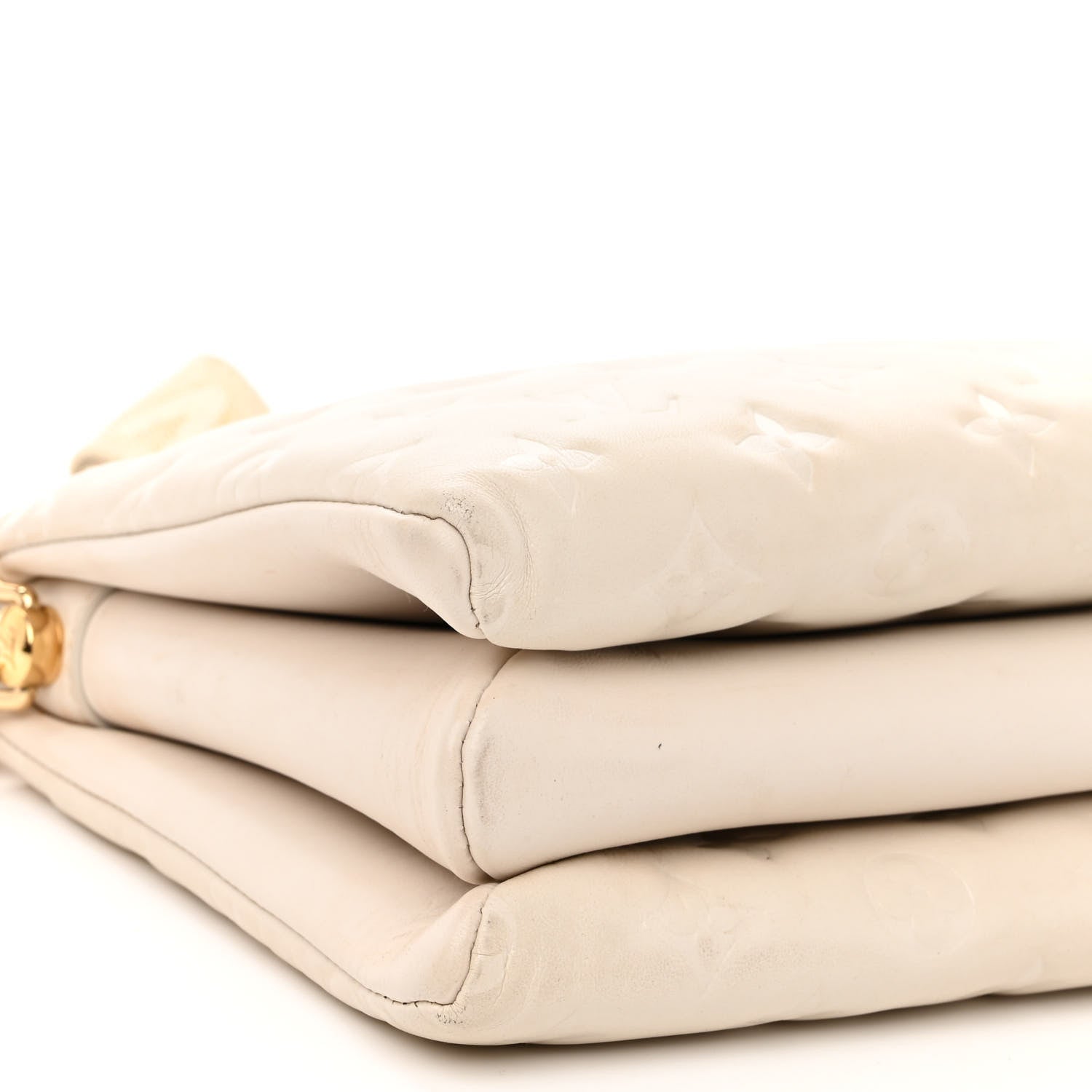 Louis Vuitton Lambskin Embossed Monogram Coussin PM Beige Cream 10 of 12