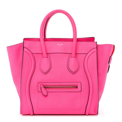 Celine Drummed Calfskin Mini Luggage Fluo Pink 1 of 14