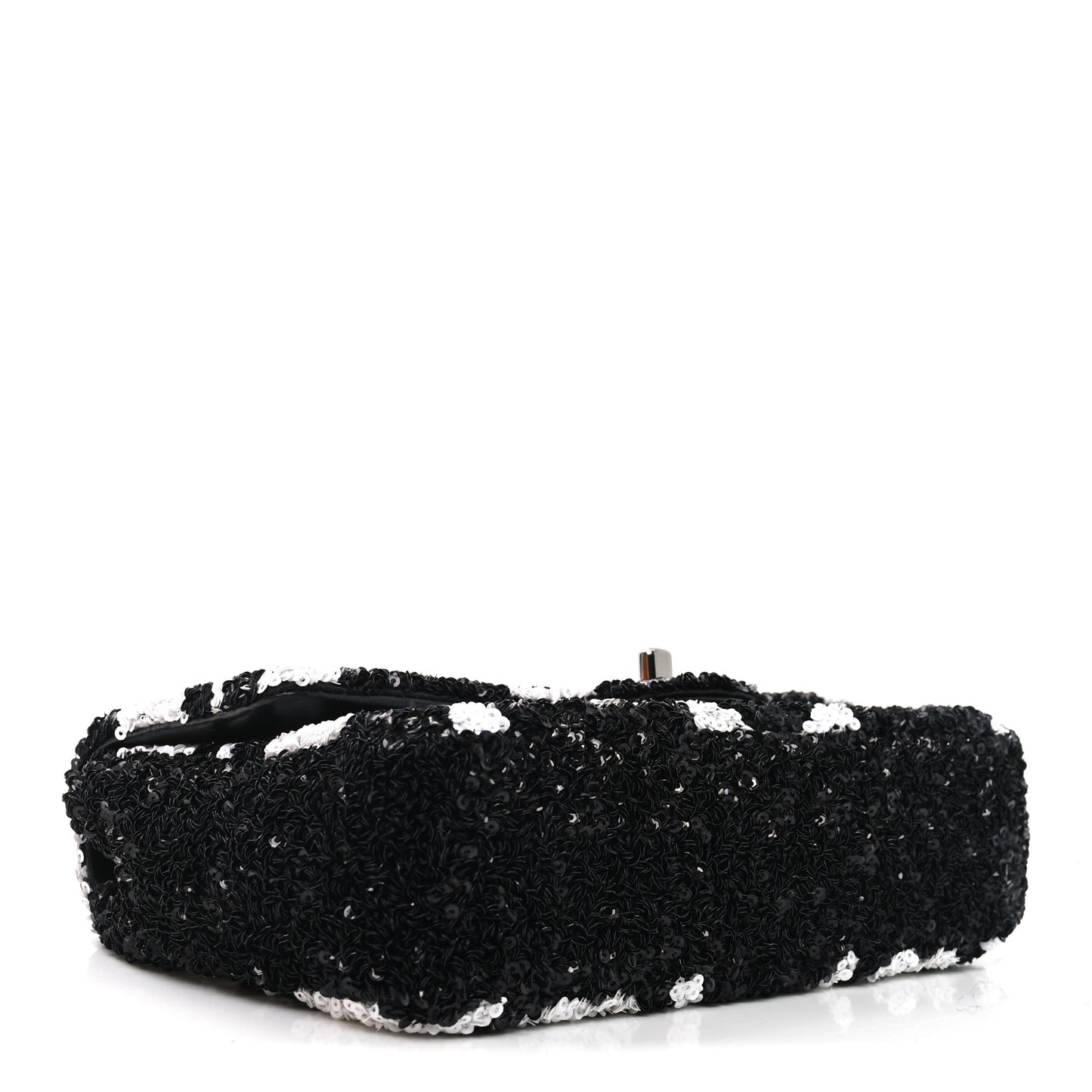Sequin Mini Rectangular Flap Black White