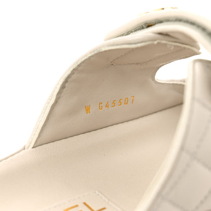 Chanel Shiny Calfskin Pearl Quilted Velcro Dad CC Slide Sandals 39 Light Beige 9 of 9