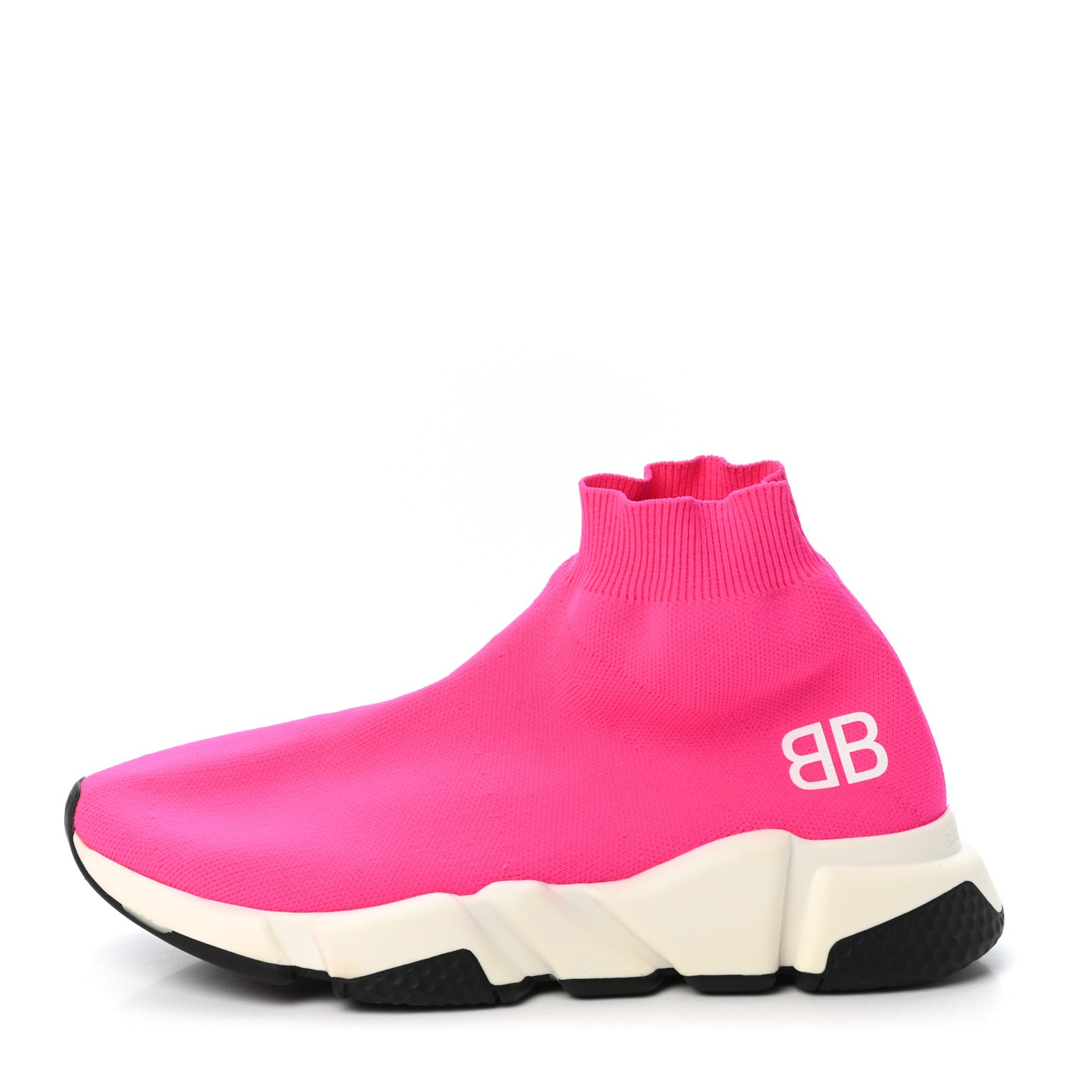 Balenciaga Nylon Knit Womens BB Speed Sneakers 37 Rose Fluo 1 of 8