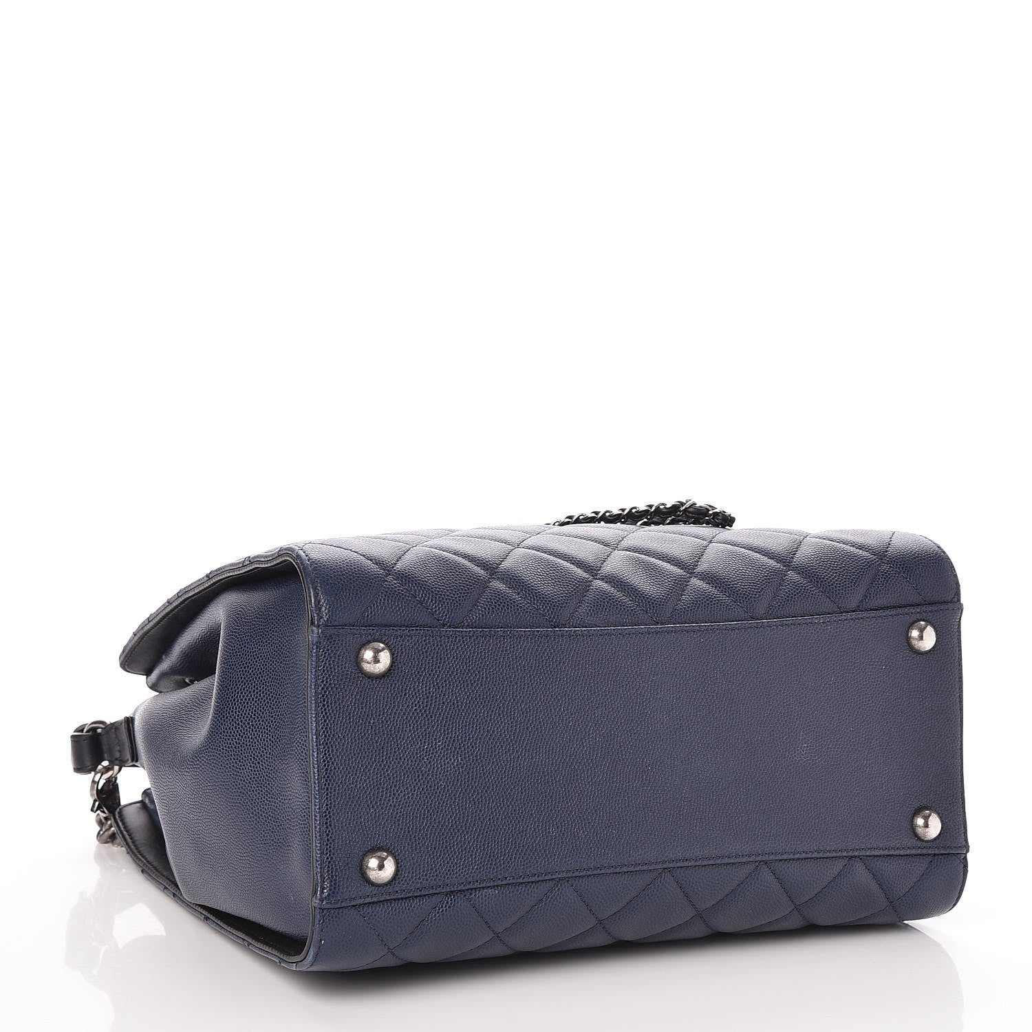 Chanel Caviar Quilted Medium CC Bucket Bag Dark Blue 5 of 9