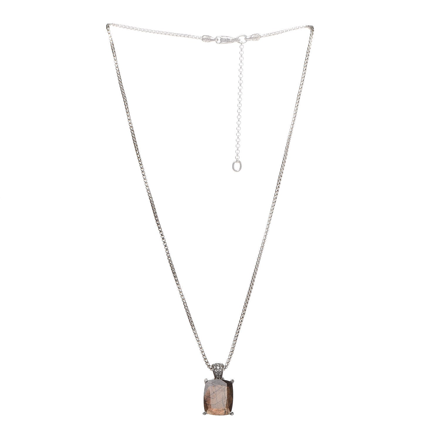 John Hardy Sterling Silver Diamond Golden Sheen Sapphire Classic Chain Pendant Necklace 3 of 6