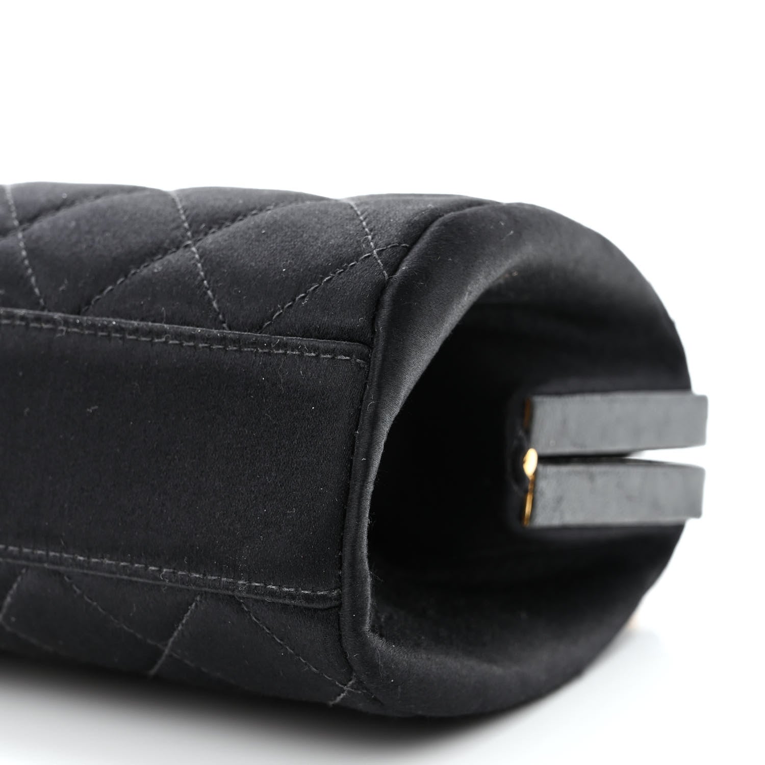 Chanel Satin Quilted CC Kisslock Clutch Black 11 of 11