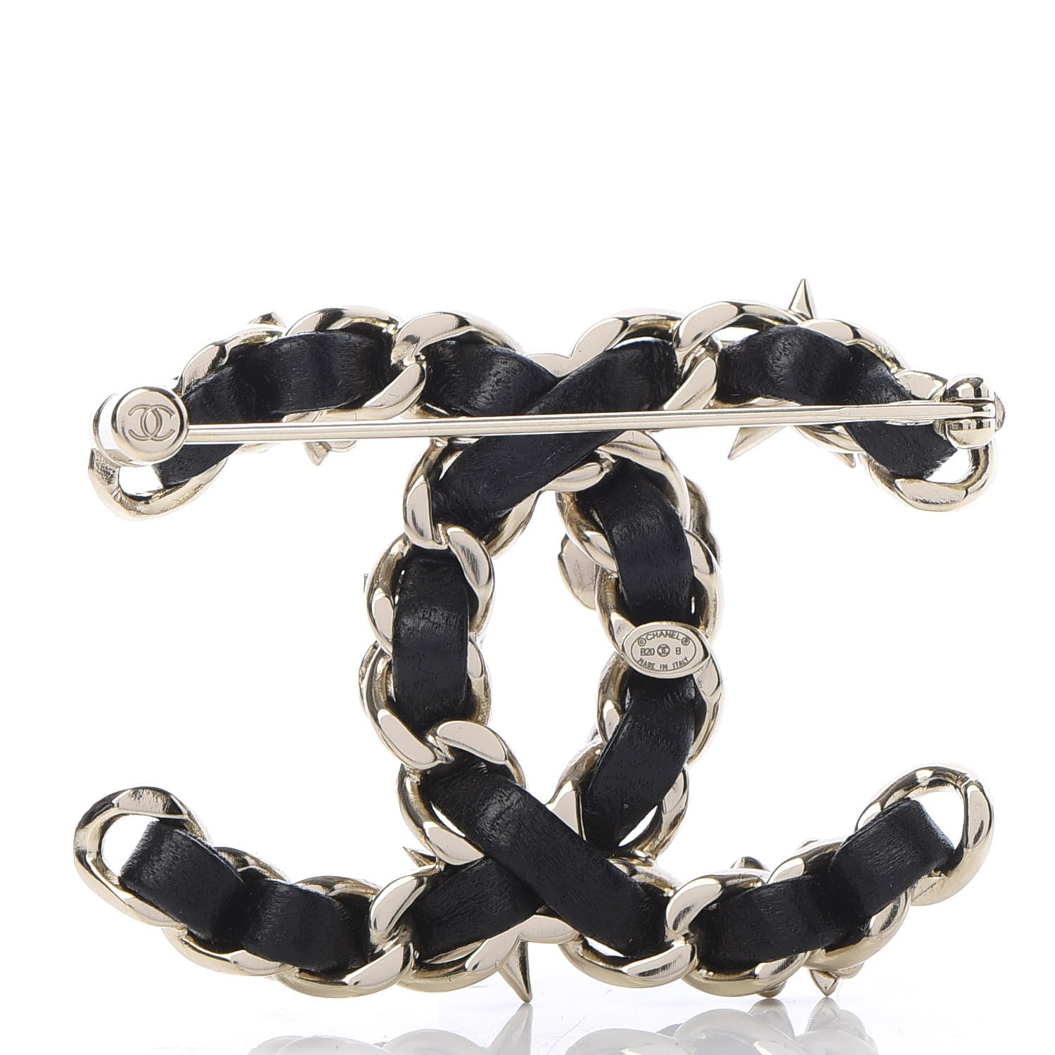 Chanel Lambskin Pearl Strass Sergeant Brooch Gold 3 of 5
