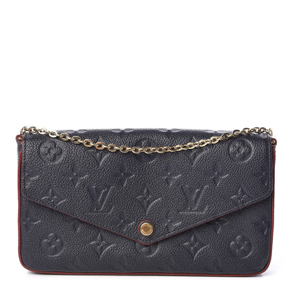 Louis Vuitton Empreinte Pochette Felicie Chain Wallet Marine Rouge 1 of 12