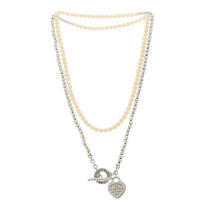 Tiffany Sterling Silver Diamond Cultured Pearl Return to Tiffany Wrap Necklace 3 of 4