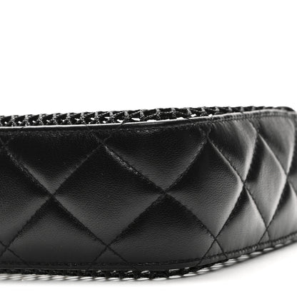 Chanel Mesh Shiny Lambskin Clutch With Chain Black 11 of 15