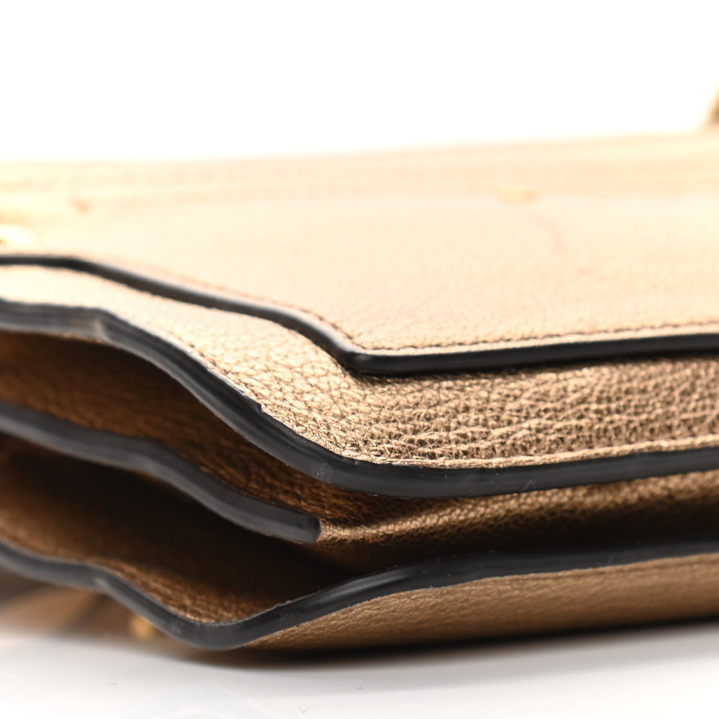 Metallic Calfskin Small Roy Bag Gold
