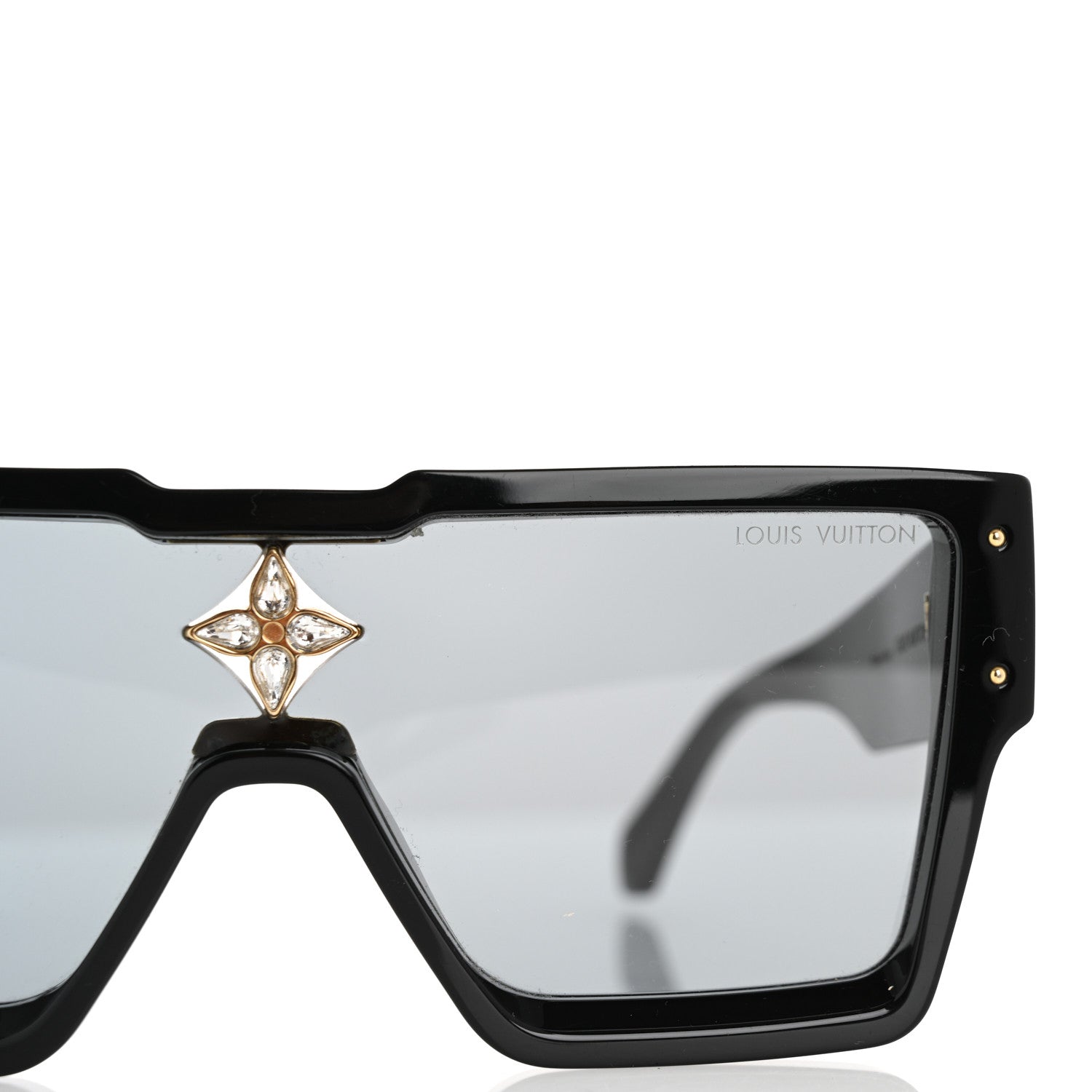 Louis Vuitton Acetate Swarovski Crystal Cyclone Sunglasses Z1547W Black 7 of 9