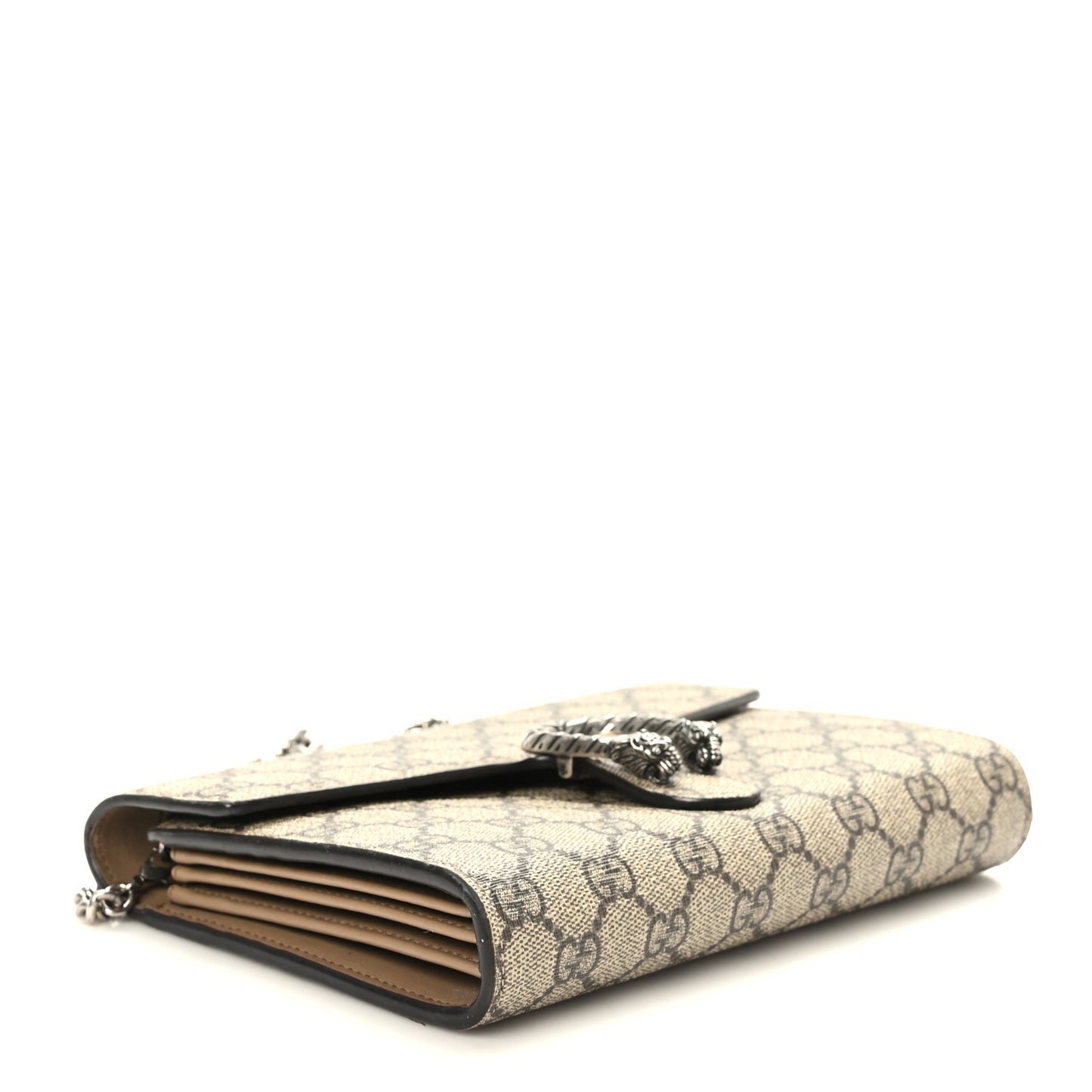 GG Supreme Monogram Mini Dionysus Chain Wallet Beige Taupe