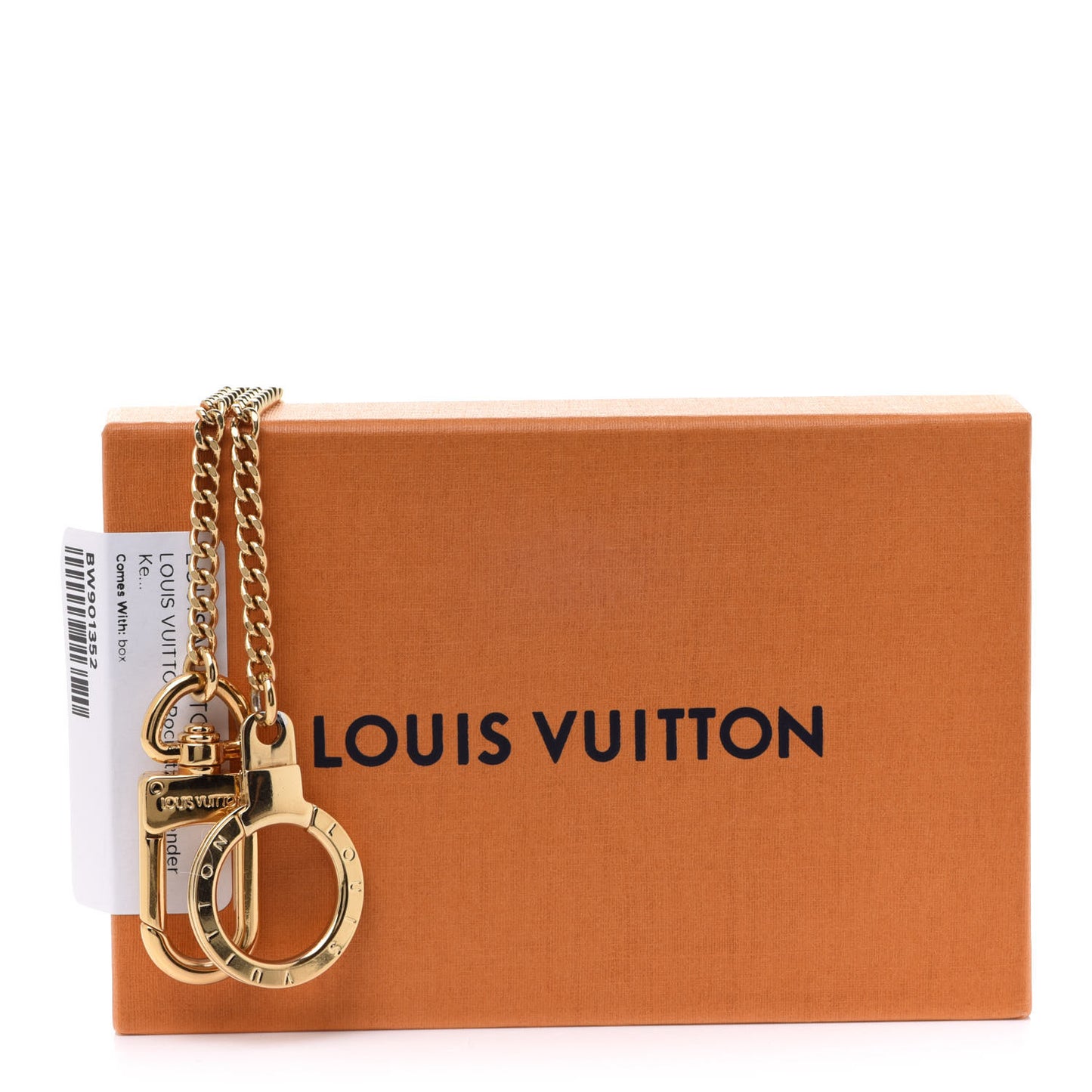 Metal Pochette Extender Key Ring Chain Gold